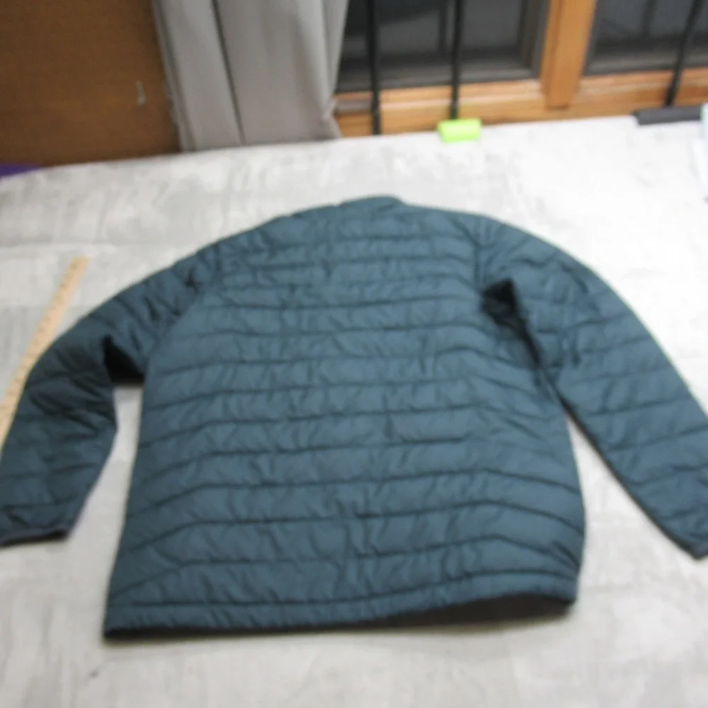 Columbia Jacket Men Medium Blue Green Insulated Quilt Light FullZip Puff Thermal
